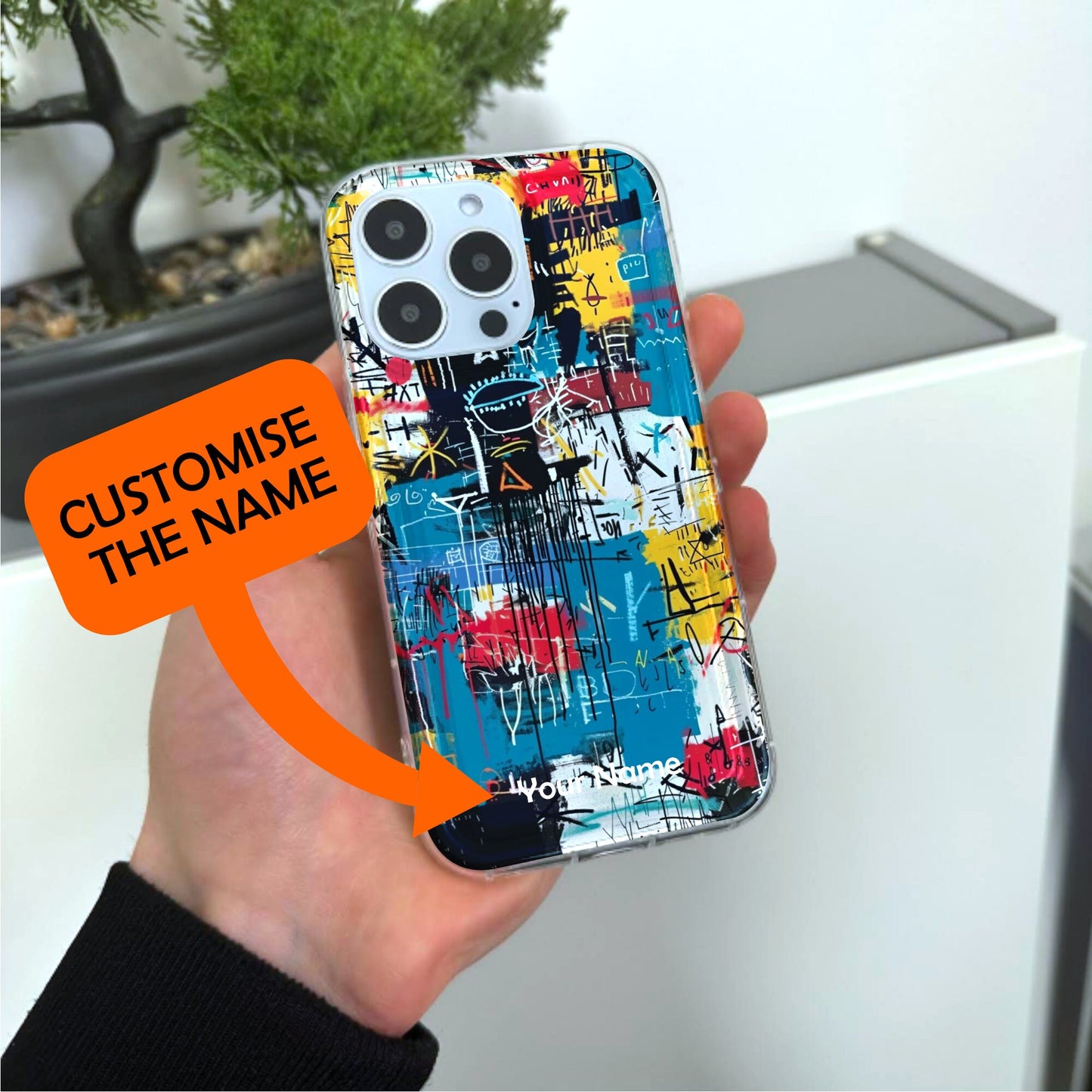 Graffiti Art Phone Case for iPhone 15 14 13 12 11 11 Pro Max Mini 7 8 XR XS X Shockproof Silicone Phone Cover with Custom Name