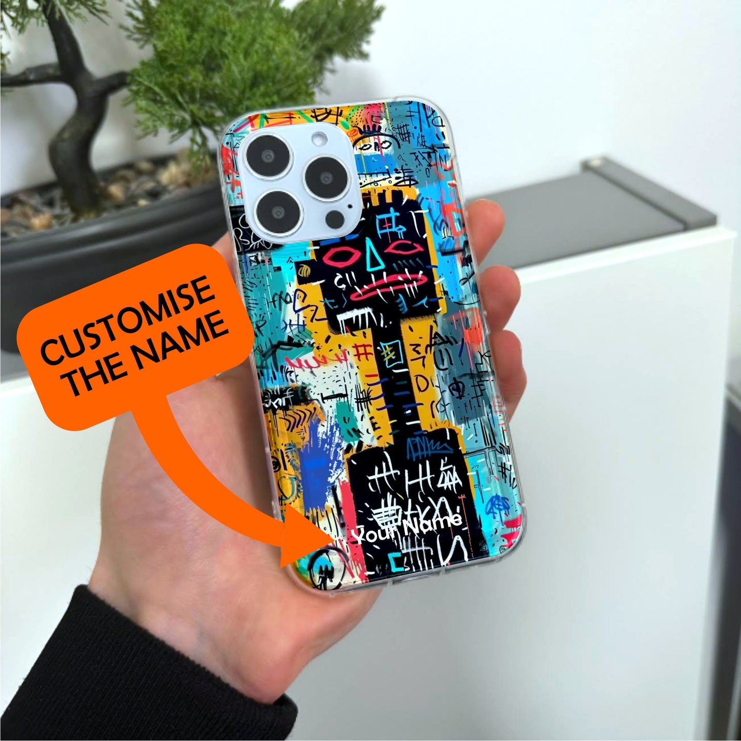 Graffiti Urban Art Phone Case for iPhone 17 16 15 14 13 12 11 11 Pro Max Mini 7 8 XR XS X Shockproof Silicone Phone Cover with Custom Name