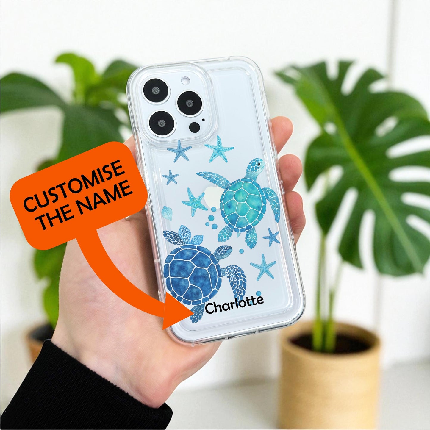 Turtle Starfish Ocean Sea life Clear Phone Case for iPhone 17 16 15 14 13 12 11 11 Pro Max Mini 7 8 XR XS X XR Wallet Shockproof Cover