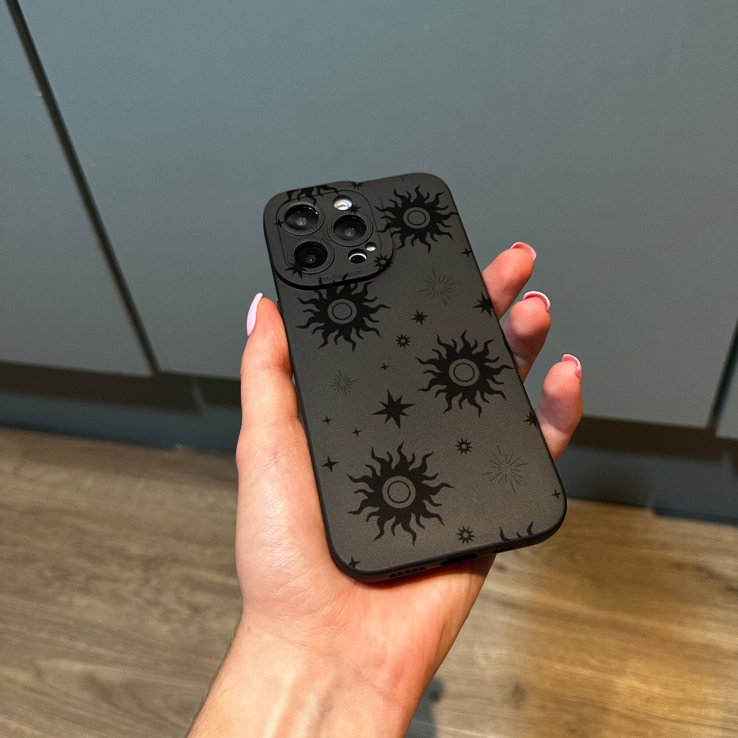 Sun and Star Y2K iPhone Case with Customised Name for iPhone 17 16 15 14 13 12 11 11 Pro Max Mini 7 8 XR XS X Shockproof Phone Cover Custom