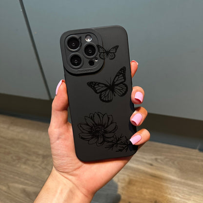 Floral Butterfly Phone Case with Cute Floral Print for iPhone 15 14 13 12 11 11 Pro Max Mini 7 8 XR XS X Shockproof Phone Cover Personalised