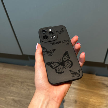 Butterfly Print Phone Case with Cute Design for iPhone 15 14 13 12 11 11 Pro Max Mini 7 8 XR X Shockproof Phone Cover with Customised Name