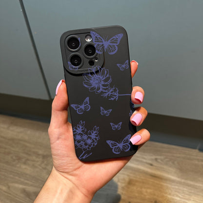 Floral Butterfly Print Phone Case for iPhone 15 14 13 12 11 11 Pro Max Mini 7 8 XR X Shockproof Phone Cover with Customised Name Great Gift