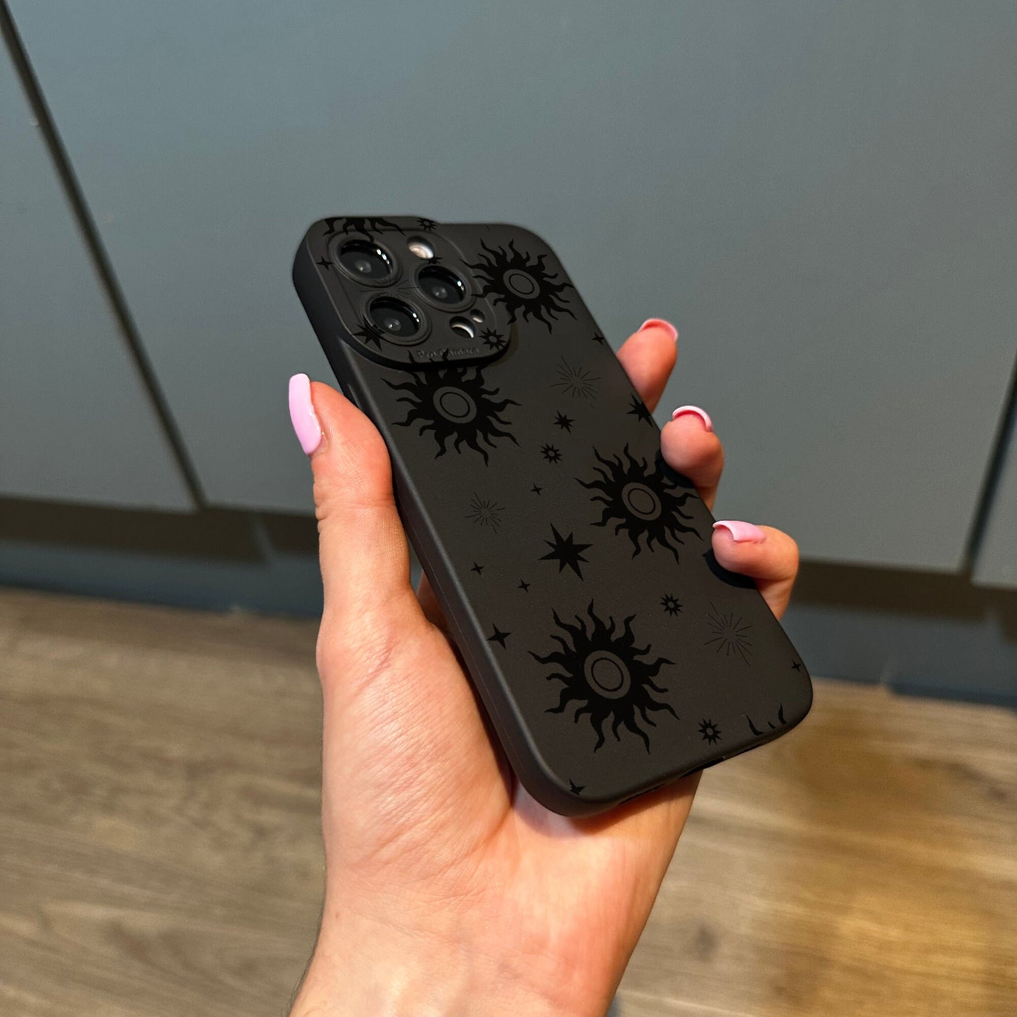 Sun and Star Y2K iPhone Case with Customised Name for iPhone 17 16 15 14 13 12 11 11 Pro Max Mini 7 8 XR XS X Shockproof Phone Cover Custom