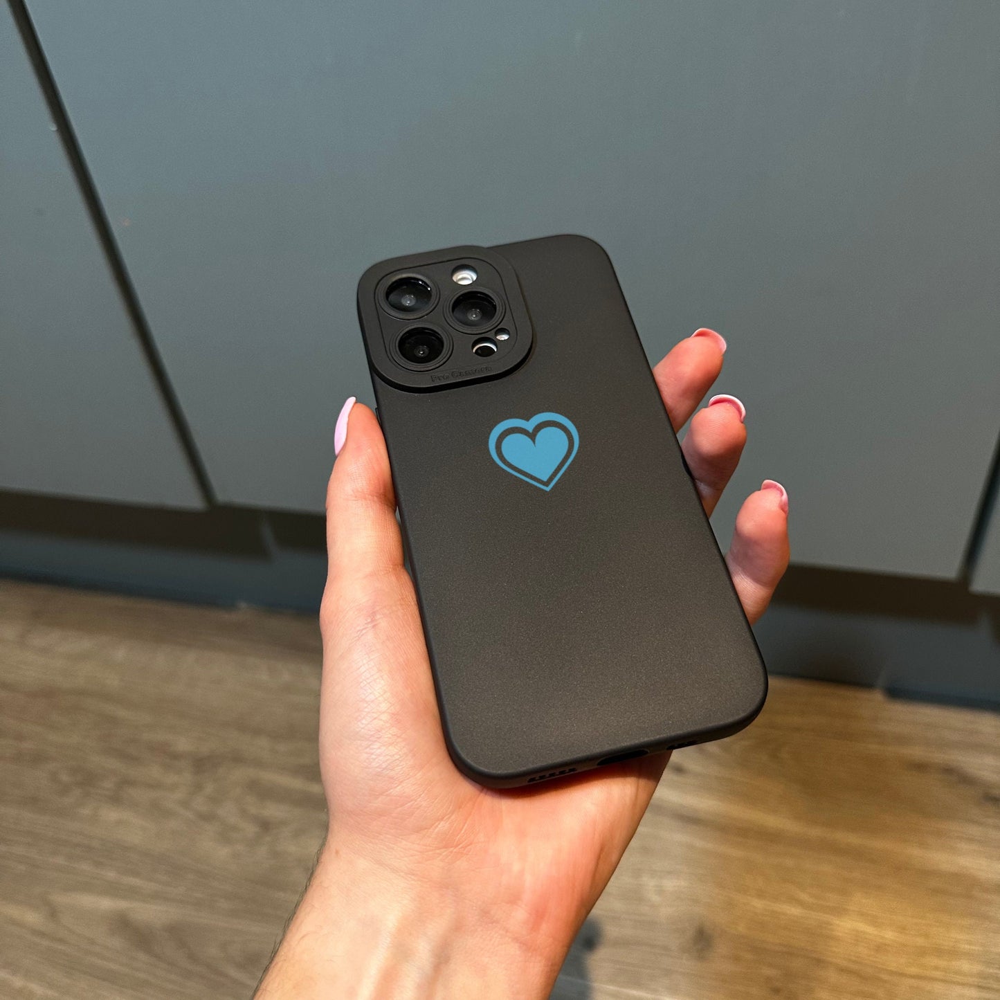 Blue Heart Personalised Phone Case for iPhone 15 14 13 12 11 11 Pro Max Mini 7 8 XR XS X Shockproof Phone Cover with Customised Name