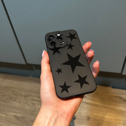 Black Star Phone Case for iPhone 17 16 15 14 13 12 11 11 Pro Max Mini 7 8 XR XS X Shockproof Phone Cover with Customised Name