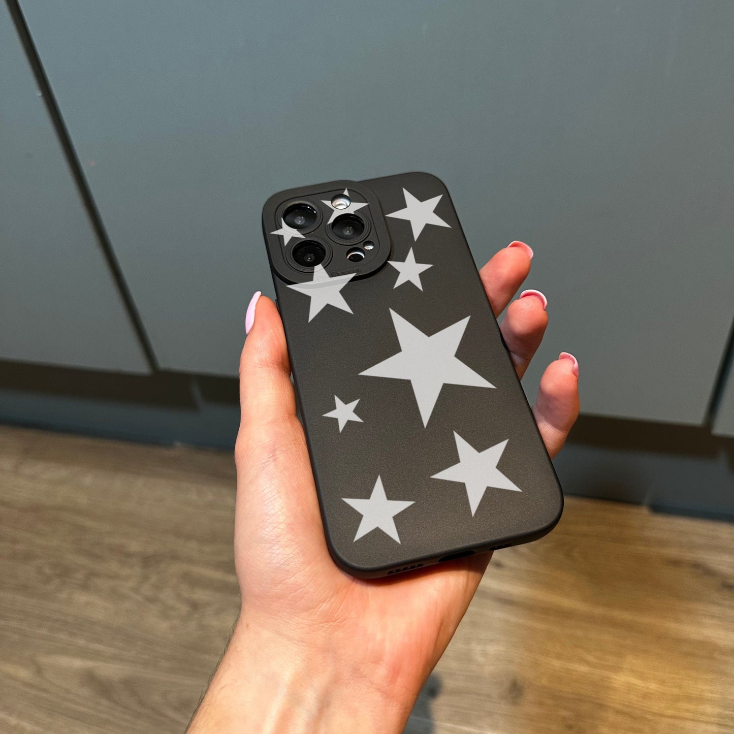 White Star Cute Phone Case for iPhone 17 16 15 14 13 12 11 11 Pro Max Mini 7 8 XR XS X Shockproof Phone Cover with Customised Name