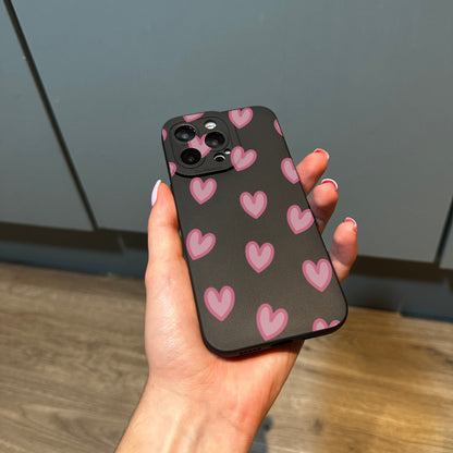 Cute Heart Phone Case for iPhone 15 14 13 12 11 11 Pro Max Mini 7 8 XR XS X Shockproof Phone Cover with Customised Name
