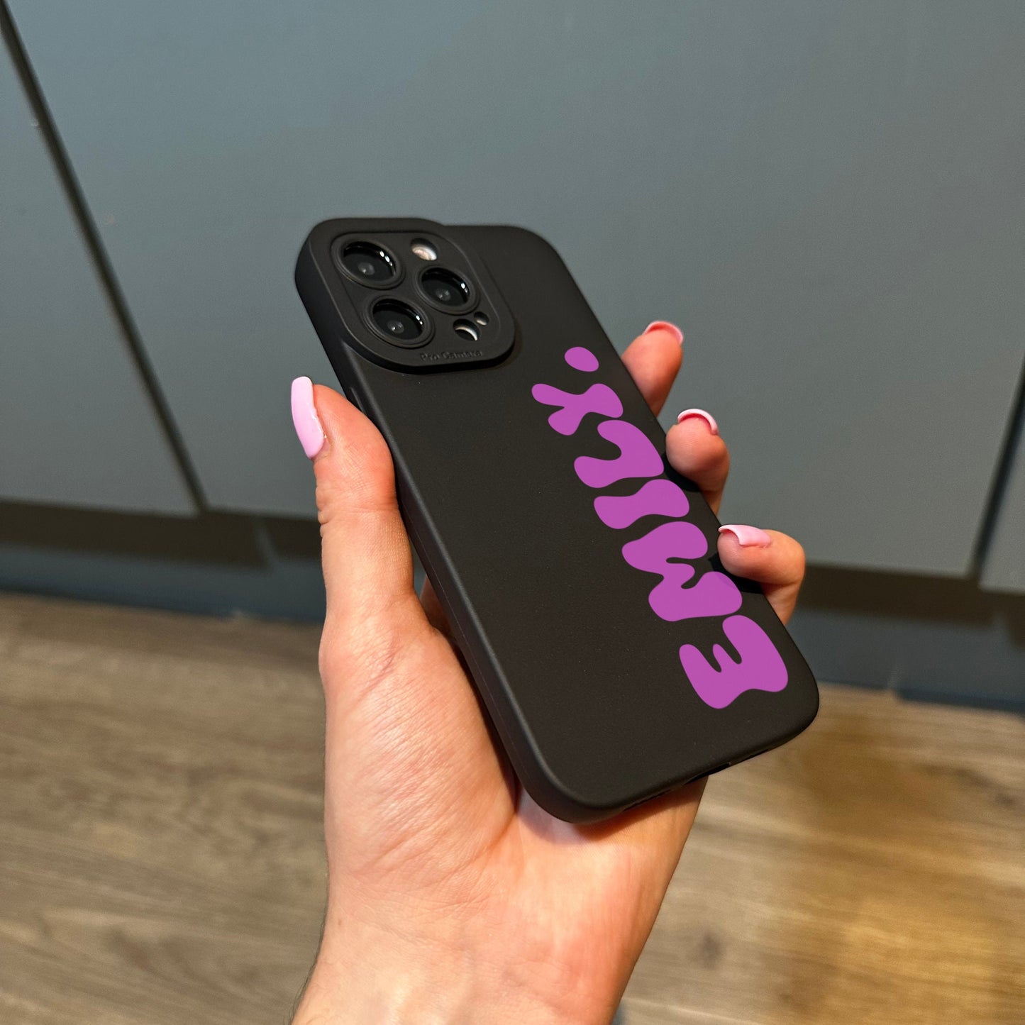 Pink Personalised Name Phone Case for iPhone 15 14 13 12 11 11 Pro Max Mini 7 8 XR XS X Shockproof Phone Cover with Customised Name