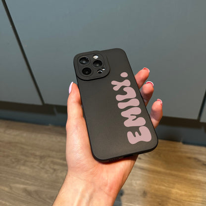 Pastel Pink Personalised Phone Case for iPhone 15 14 13 12 11 11 Pro Max Mini 7 8 XR XS X Shockproof Phone Cover with Customised Name