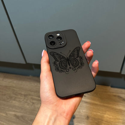 Cute Black Phone Case for iPhone 17 16 15 14 13 12 11 11 Pro Max Mini 7 8 XR XS X Shockproof Phone Cover with Customised Name