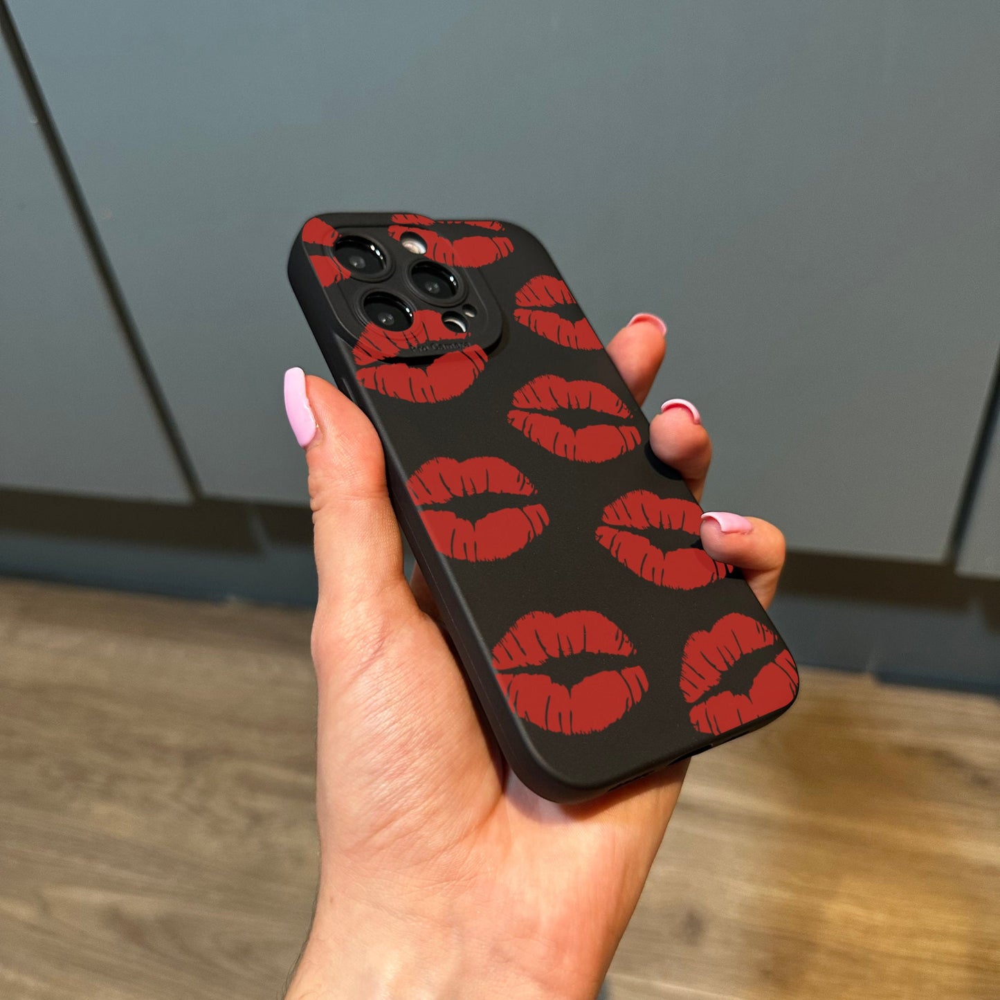 Red Lips iPhone Case for iPhone 17 16 15 14 13 12 11 11 Pro Max Mini 7 8 XR XS X Shockproof Phone Cover with Customised Name