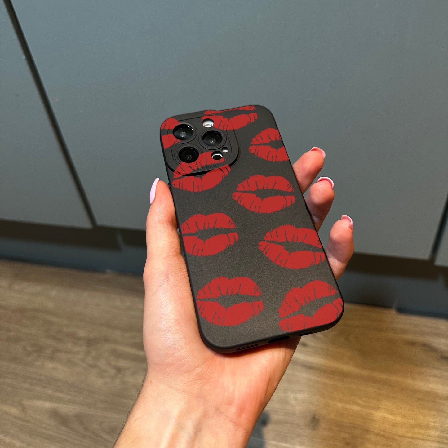 Red Lips iPhone Case for iPhone 17 16 15 14 13 12 11 11 Pro Max Mini 7 8 XR XS X Shockproof Phone Cover with Customised Name