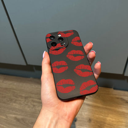 Red Lips iPhone Case for iPhone 17 16 15 14 13 12 11 11 Pro Max Mini 7 8 XR XS X Shockproof Phone Cover with Customised Name