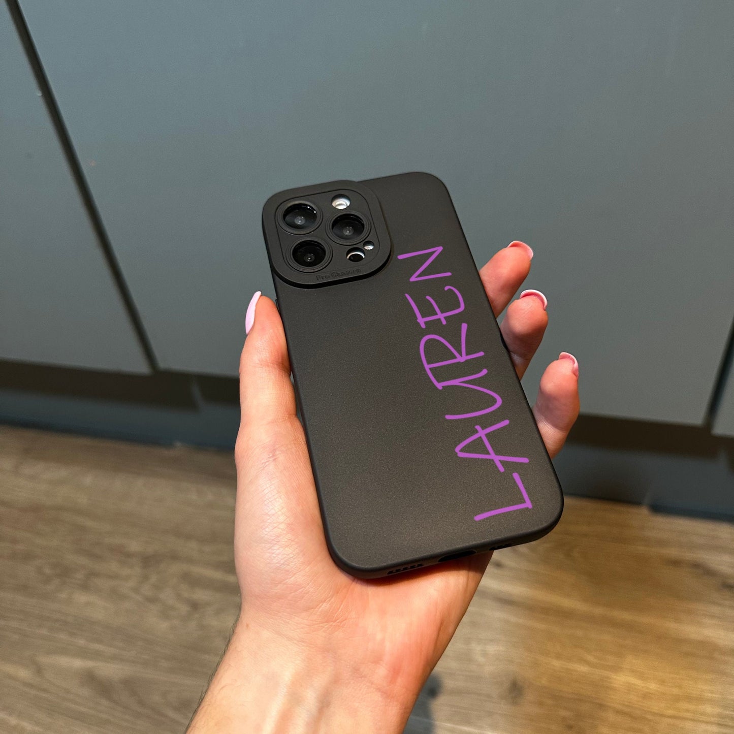 Pink Personalised Name Phone Case for iPhone 15 14 13 12 11 11 Pro Max Mini 7 8 XR XS X Shockproof Phone Cover with Customised Name