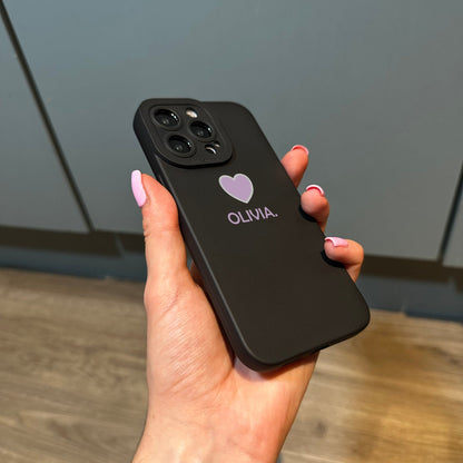 Personalised Name Phone Case with Cute Heart for iPhone 15 14 13 12 11 11 Pro Max Mini 7 8 XR XS X Shockproof Phone Cover