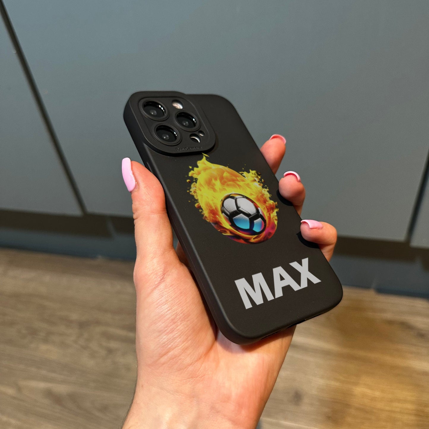 Personalised Football Phone Case for iPhone 15 14 13 12 11 11 Pro Max Mini 7 8 XR XS X Shockproof Phone Cover With Boys Football