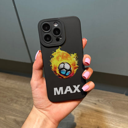 Personalised Football Phone Case for iPhone 15 14 13 12 11 11 Pro Max Mini 7 8 XR XS X Shockproof Phone Cover With Boys Football