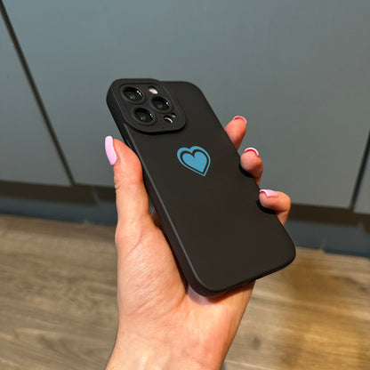 Blue Heart Personalised Phone Case for iPhone 15 14 13 12 11 11 Pro Max Mini 7 8 XR XS X Shockproof Phone Cover with Customised Name
