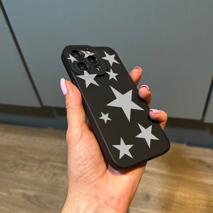 White Star Cute Phone Case for iPhone 17 16 15 14 13 12 11 11 Pro Max Mini 7 8 XR XS X Shockproof Phone Cover with Customised Name