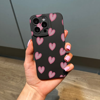 Cute Heart Phone Case for iPhone 15 14 13 12 11 11 Pro Max Mini 7 8 XR XS X Shockproof Phone Cover with Customised Name