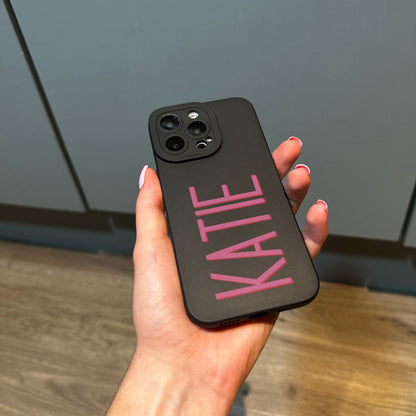 Pink Personalised Name Phone Case for iPhone 15 14 13 12 11 11 Pro Max Mini 7 8 XR XS X Shockproof Phone Cover with Customised Name