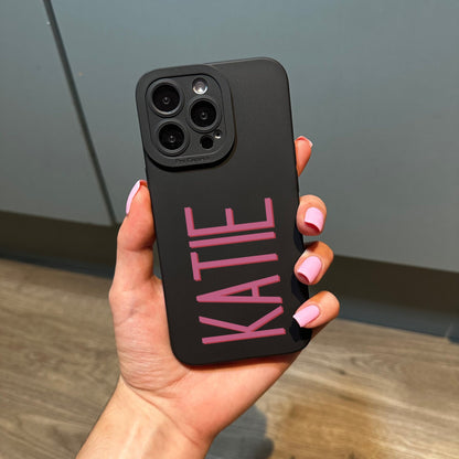 Pink Personalised Name Phone Case for iPhone 15 14 13 12 11 11 Pro Max Mini 7 8 XR XS X Shockproof Phone Cover with Customised Name