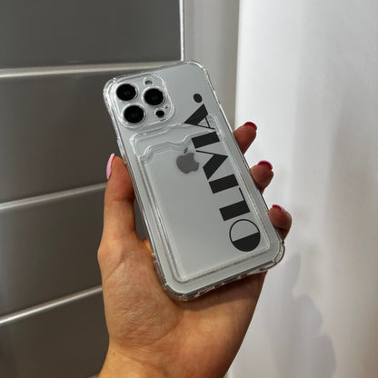 Personalised Name Card Holder Phone Case for iPhone 17 16 15 14 13 12 11 11 Pro Max Mini 7 8 XR XS X Wallet Shockproof Phone Cover