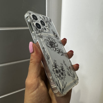 Floral Card Holder Phone Case for iPhone 17 16 15 14 13 12 11 11 Pro Max Mini 7 8 XR XS X Wallet Shockproof Phone Cover with Customised Name