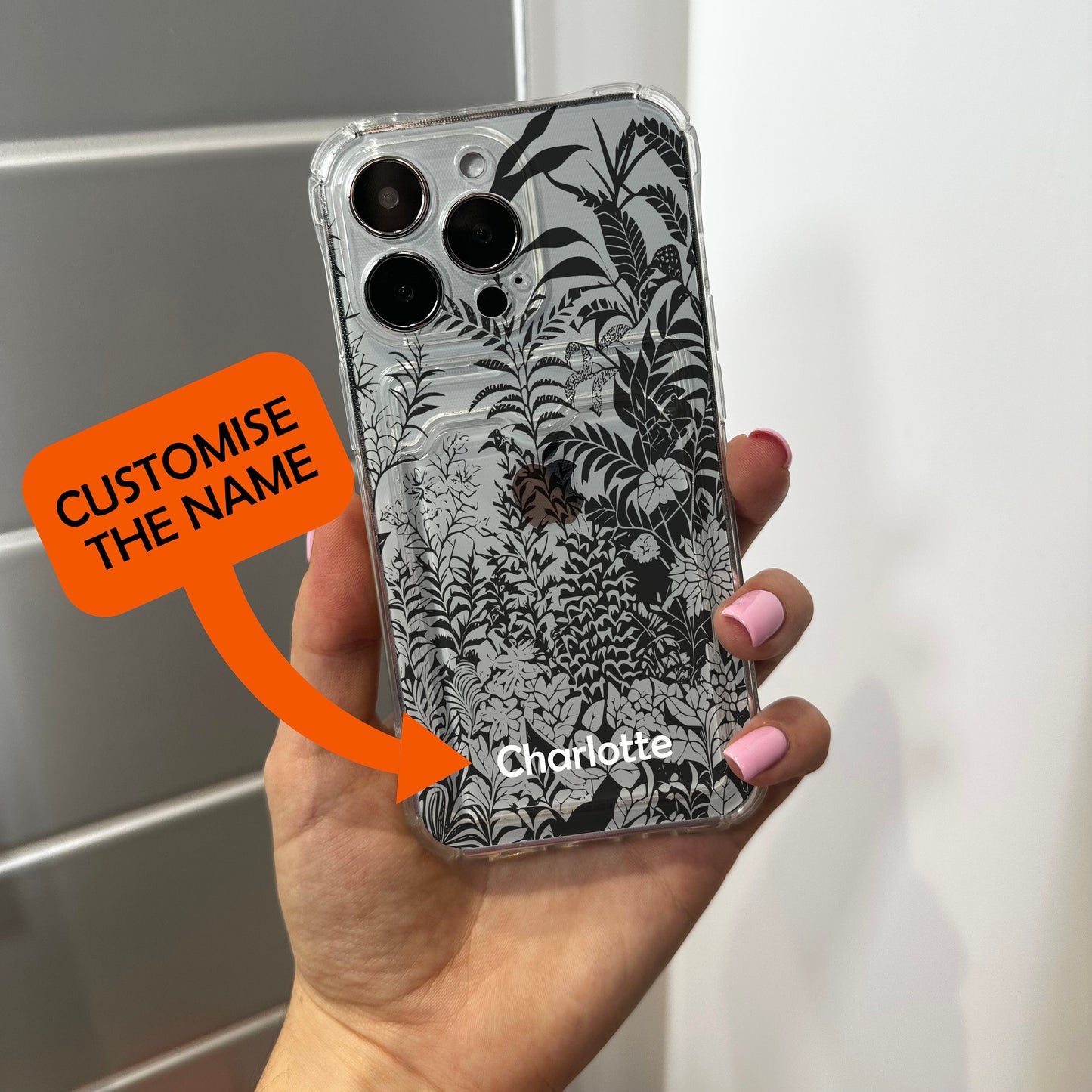 Floral Cute Card Holder Phone Case for iPhone 17 16 15 14 13 12 11 11 Pro Max Mini 7 8 XR X Wallet Shockproof Phone Cover Customised Name