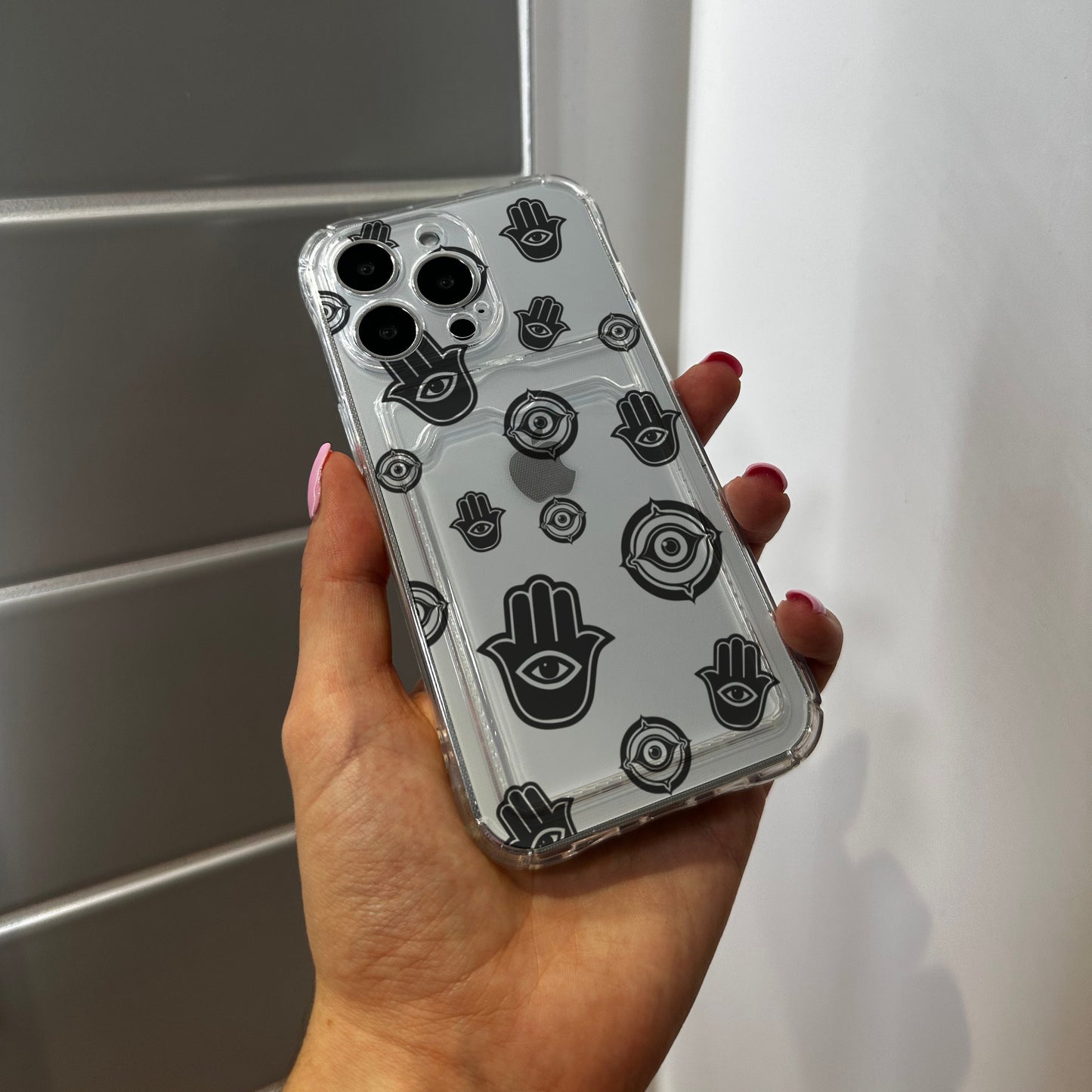 Clear Cute Card Holder Phone Case for iPhone 15 14 13 12 11 11 Pro Max Mini 7 8 XR XS X Wallet Shockproof Phone Cover with Customised Name