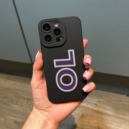 Personalised Large Initial Black Phone Case for iPhone 15 14 13 12 11 11 Pro Max Mini 7 8 XR XS X Shockproof Phone Cover Monogram Phone Case