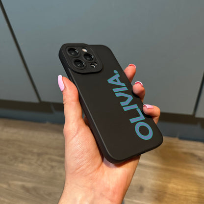 Personalised Name Black Phone Case with Modern Name for iPhone 15 14 13 12 11 11 Pro Max Mini 7 8 XR XS X Shockproof Phone Cover Customised