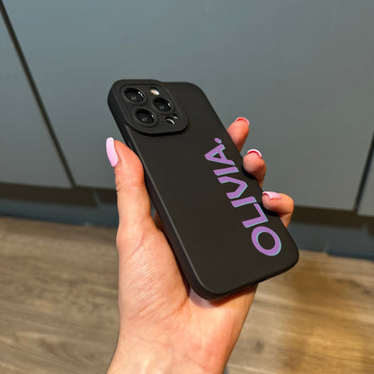 Personalised Name Black Phone Case with Modern Name for iPhone 15 14 13 12 11 11 Pro Max Mini 7 8 XR XS X Shockproof Phone Cover Customised