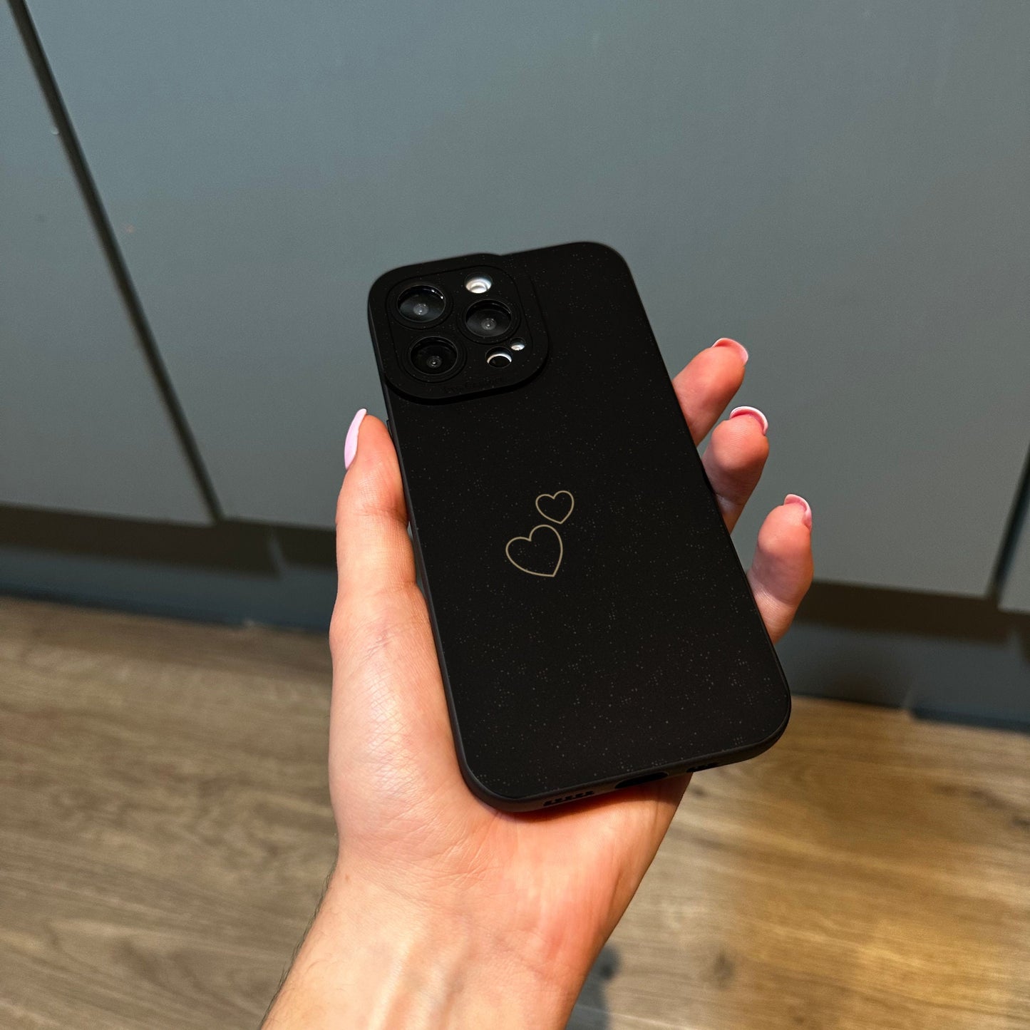 Gold Heart Star Print Phone Case for iPhone 15 14 13 12 11 11 Pro Max Mini 7 8 XR XS X Shockproof Phone Cover with Customised Name