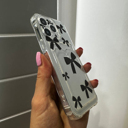 Card Holder Bow Phone Case for iPhone 15 14 13 12 11 11 Pro Max Mini 7 8 XR XS X Wallet Shockproof Phone Cover