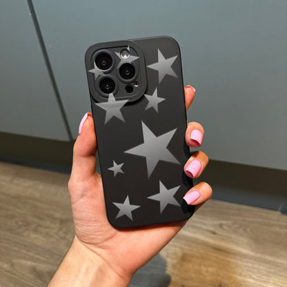 Silver Star Black Phone Case for iPhone 15 14 13 12 11 11 Pro Max Mini 7 8 XR XS X Shockproof Phone Cover with Customised Name