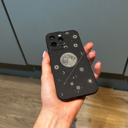 Galaxy Space Star Phone Case with Moon for iPhone 17 16 15 14 13 12 11 11 Pro Max Mini 7 8 XR XS X Shockproof Phone Cover