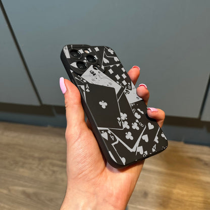 Playing Card Phone Case for iPhone 17 16 15 14 13 12 11 11 Pro Max Mini 7 8 XR XS X Shockproof Phone Cover with Customised Name and Ace Card