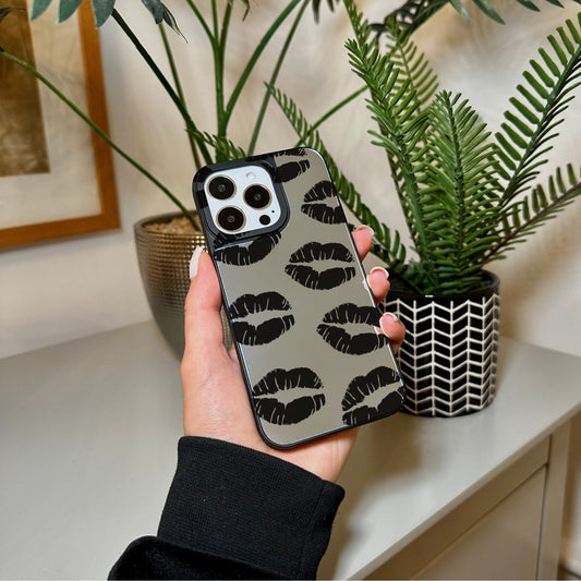 Lip Kiss Mirror Phone Case for iPhone 15 14 13 12 11 11 Pro Max Mini 7 8 XR XS X Shockproof Phone Cover for Make Up with Customised Name