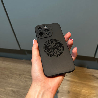 Airplane Travel Black Phone Case for iPhone 17 16 15 14 13 12 11 11 Pro Max Mini 7 8 XR XS X Shockproof Phone Cover with Customised Name