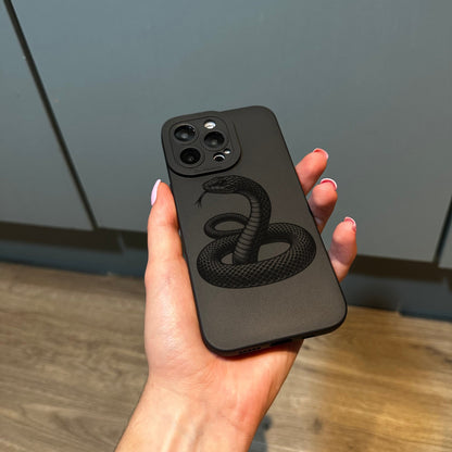 Snake Black Phone Case for iPhone 15 14 13 12 11 11 Pro Max Mini 7 8 XR XS X Shockproof Phone Cover with Customised Name