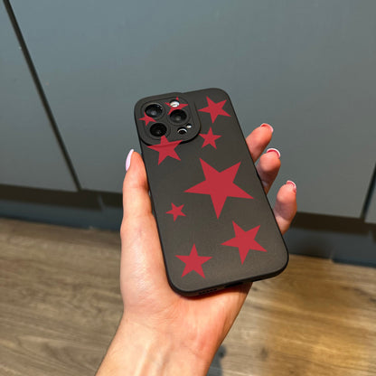 Red Star Black Phone Case for iPhone 17 16 15 14 13 12 11 11 Pro Max Mini 7 8 XR XS X Shockproof Phone Cover with Customised Name