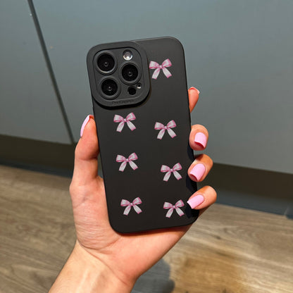 Bow Phone Case with Coquette Aesthetic for iPhone 15 14 13 12 11 11 Pro Max Mini 7 8 XR XS X Shockproof Cover With Personalised Name