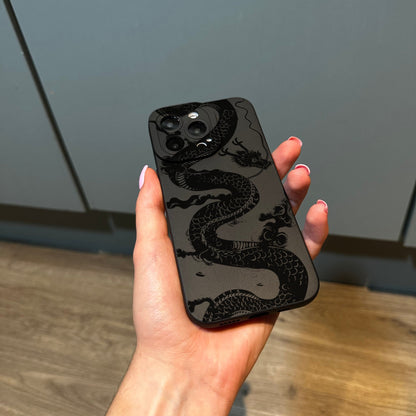 Black Dragon Print Phone Case for iPhone 15 14 13 12 11 11 Pro Max Mini 7 8 XR XS X Shockproof Phone Cover with Customised Name