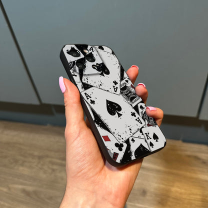 Playing Cards Phone Case with Ace for iPhone 15 14 13 12 11 11 Pro Max Mini 7 8 XR XS X Shockproof Phone Cover with Customised Name