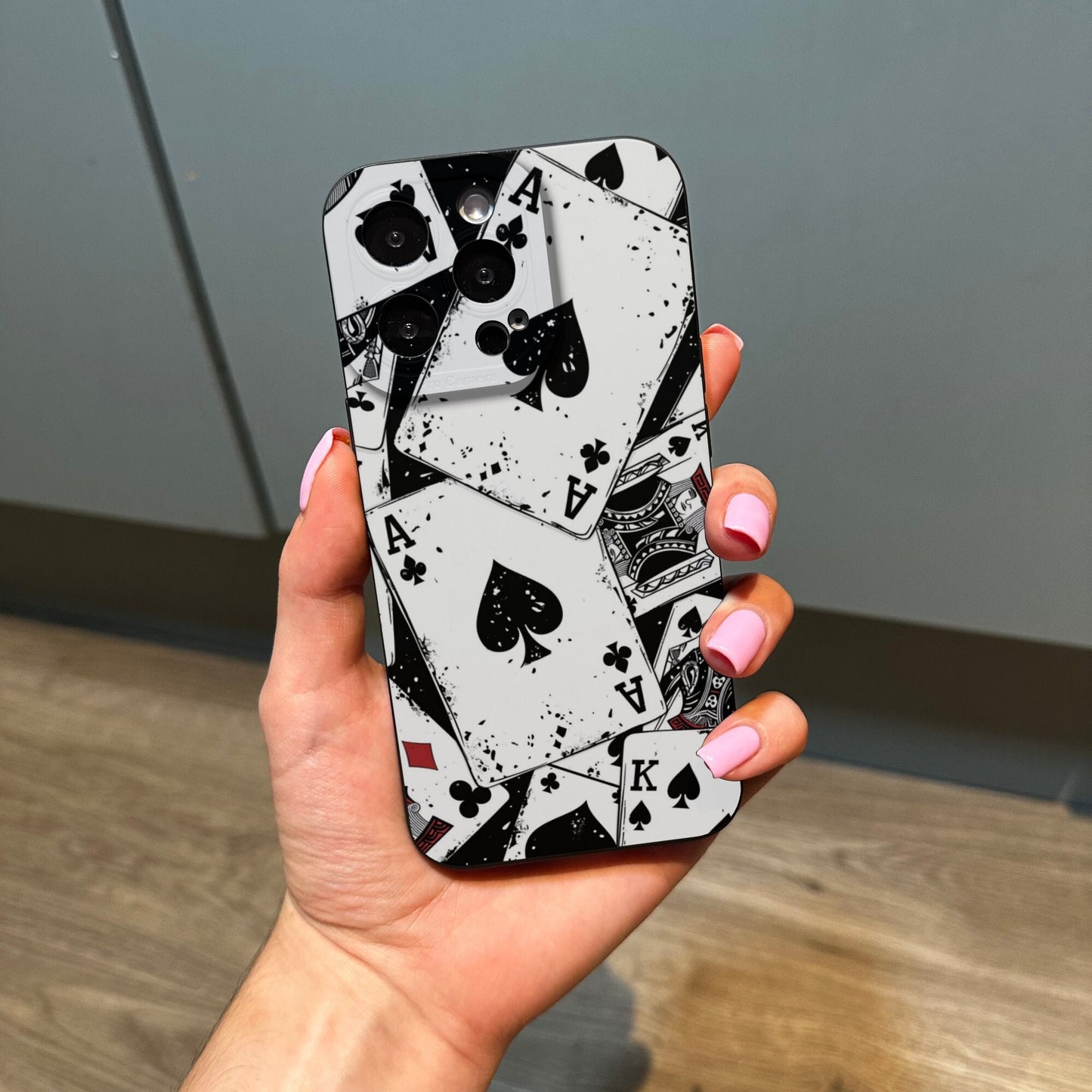 Playing Cards Phone Case with Ace for iPhone 15 14 13 12 11 11 Pro Max Mini 7 8 XR XS X Shockproof Phone Cover with Customised Name