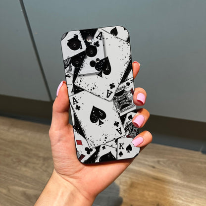 Playing Cards Phone Case with Ace for iPhone 15 14 13 12 11 11 Pro Max Mini 7 8 XR XS X Shockproof Phone Cover with Customised Name