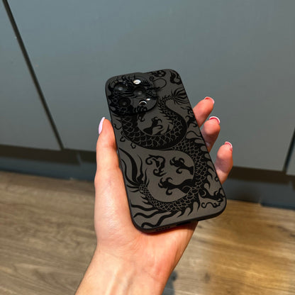 Dragon Black Phone Case for iPhone 15 14 13 12 11 11 Pro Max Mini 7 8 XR XS X Shockproof Phone Cover with Customised Name