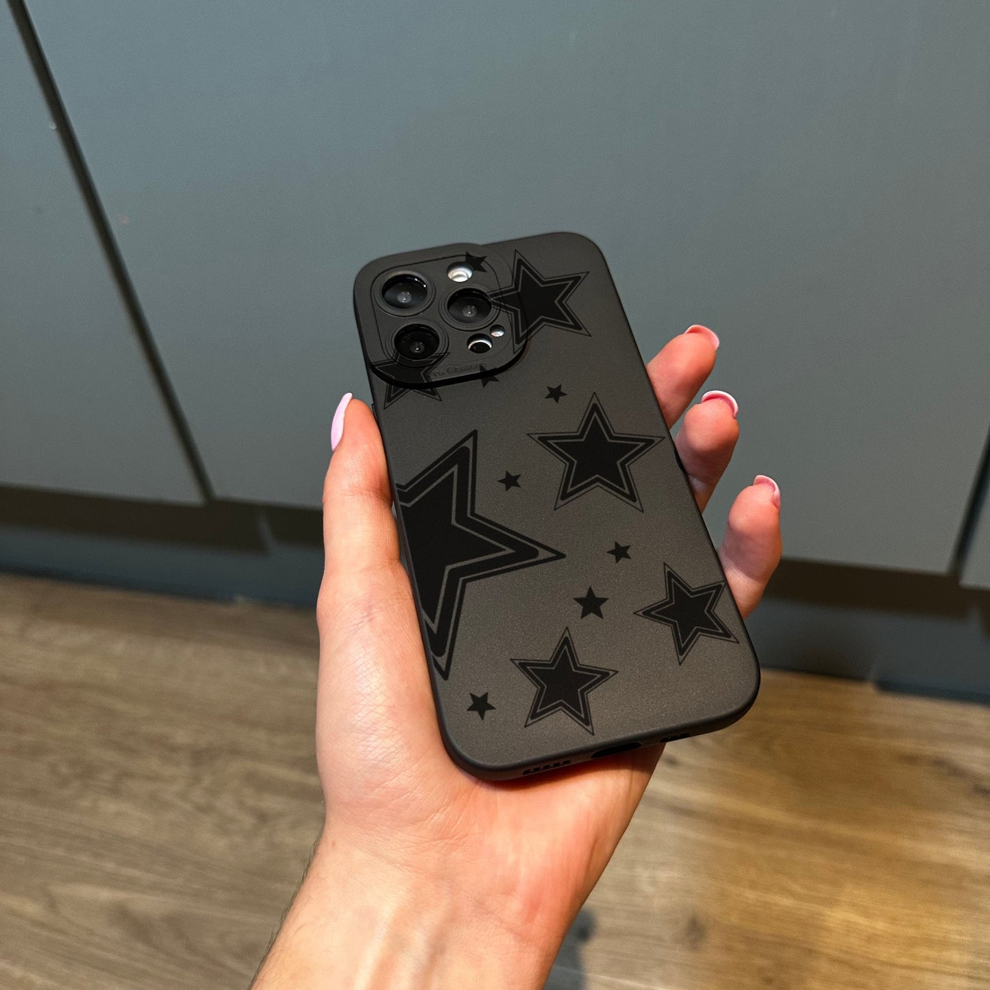 Star Black Phone Case for iPhone 17 16 15 14 13 12 11 11 Pro Max Mini 7 8 XR XS X Shockproof Phone Cover with Customised Name